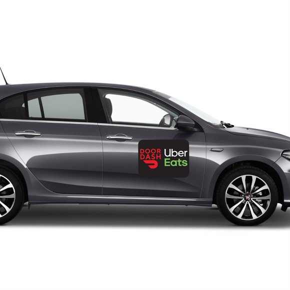 Large Pair of Uber Eats Doordash Combo Vehicle Magnets 12x18 Delivery Driver New - Picture 2 of 3